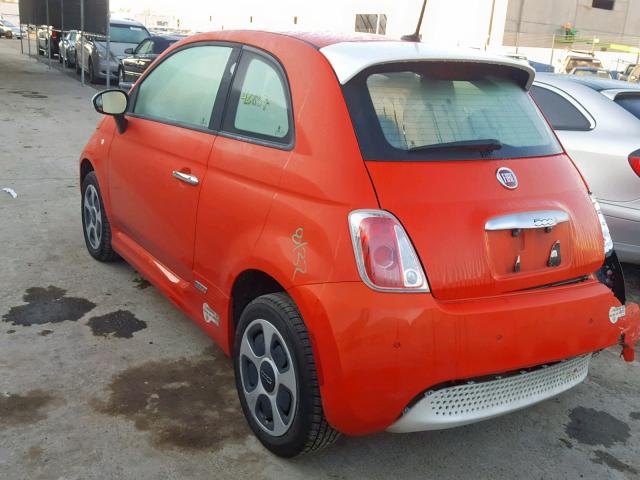 3C3CFFGE2ET267056 - 2014 FIAT 500 ELECTR ORANGE photo 3