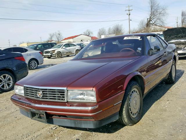 1G6VR3171HU102603 - 1987 CADILLAC ALLANTE BURGUNDY photo 2