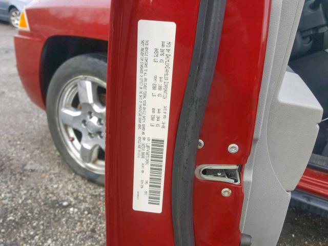1J8FF47W87D134941 - 2007 JEEP COMPASS RED photo 10