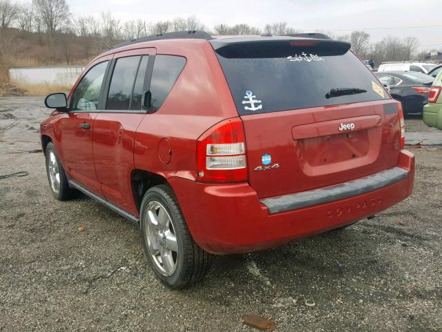 1J8FF47W87D134941 - 2007 JEEP COMPASS RED photo 3