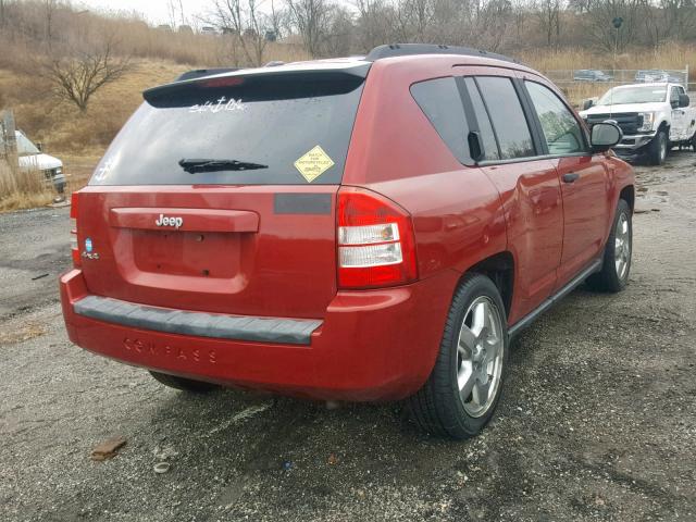 1J8FF47W87D134941 - 2007 JEEP COMPASS RED photo 4