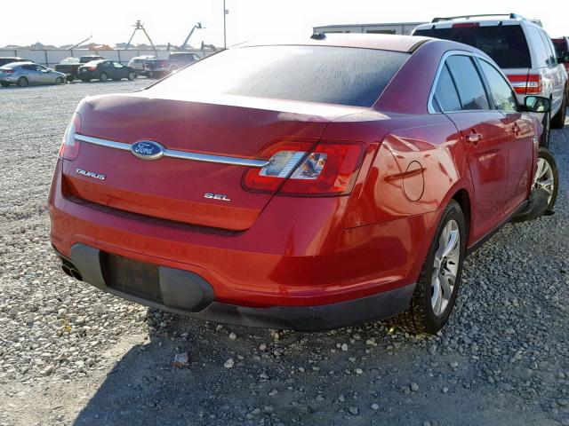 1FAHP2EW5BG180759 - 2011 FORD TAURUS SEL RED photo 4