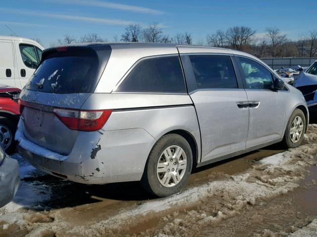 5FNRL5H24CB132749 - 2012 HONDA ODYSSEY LX SILVER photo 4