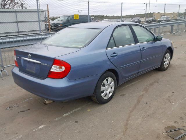 4T1BE32K14U911362 - 2004 TOYOTA CAMRY LE BLUE photo 4