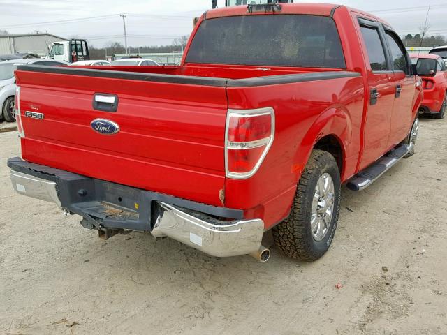 1FTPW12VX9FB14741 - 2009 FORD F150 SUPER RED photo 4