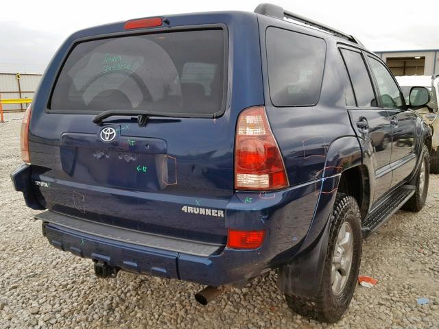 JTEZU14R638009085 - 2003 TOYOTA 4RUNNER SR BLUE photo 4