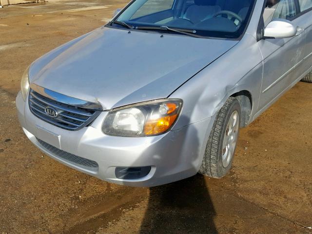 KNAFE221895655906 - 2009 KIA SPECTRA EX SILVER photo 9