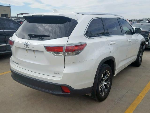 5TDKKRFH0GS136690 - 2016 TOYOTA HIGHLANDER WHITE photo 4