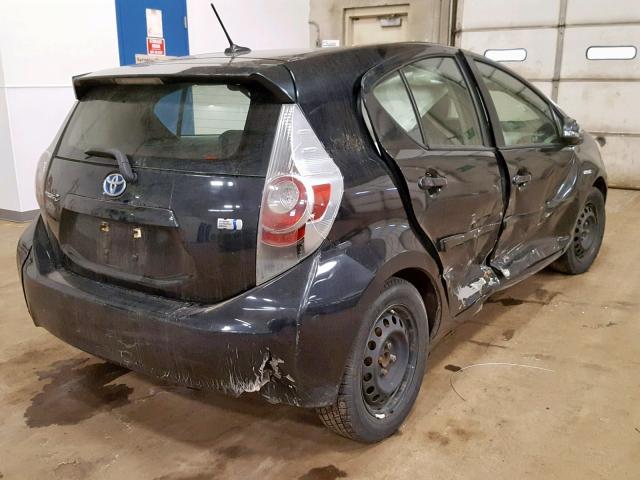 JTDKDTB35C1516066 - 2012 TOYOTA PRIUS C BLACK photo 4