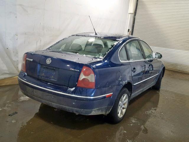 WVWPD63B44P321247 - 2004 VOLKSWAGEN PASSAT GLS BLUE photo 4