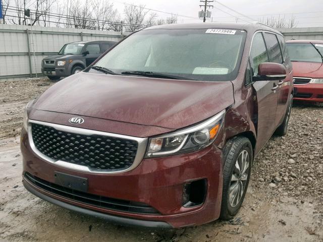 KNDMC5C18F6079496 - 2015 KIA SEDONA EX BLACK photo 2