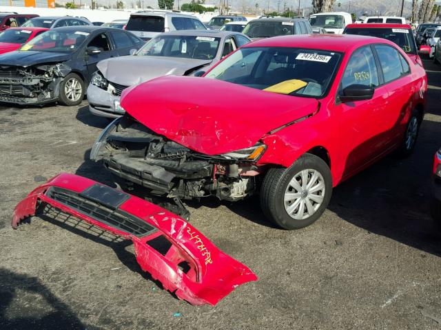3VW2K7AJ4CM316048 - 2012 VOLKSWAGEN JETTA BASE Կարմիր լուսանկար 2