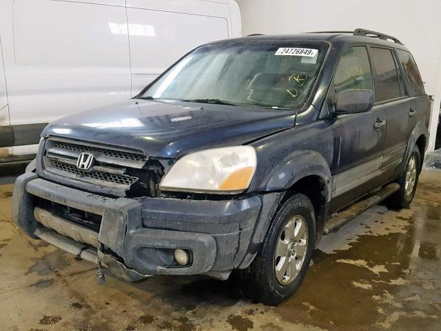 2HKYF18194H001158 - 2004 HONDA PILOT LX BLUE photo 2