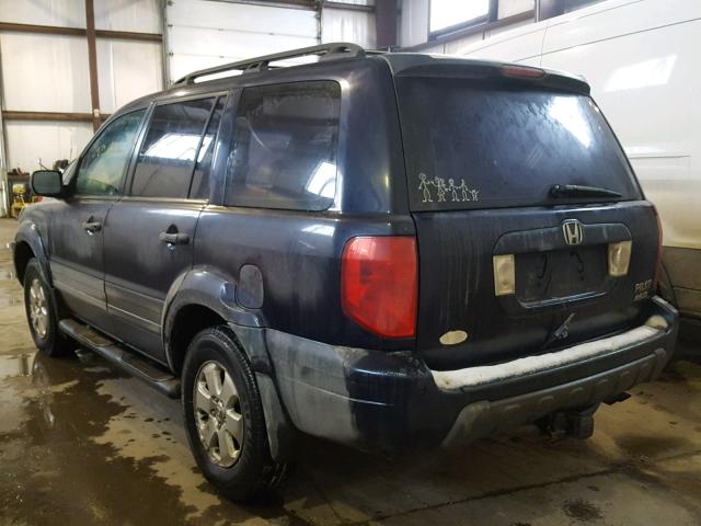 2HKYF18194H001158 - 2004 HONDA PILOT LX BLUE photo 3