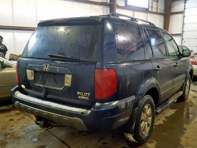 2HKYF18194H001158 - 2004 HONDA PILOT LX BLUE photo 4