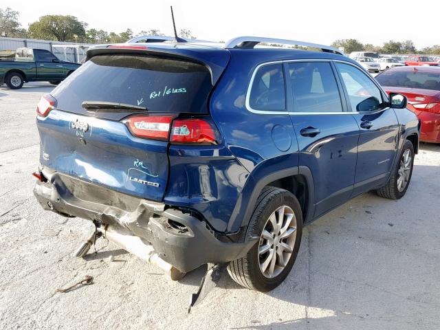 1C4PJLDB3JD561750 - 2018 JEEP CHEROKEE L BLUE photo 4