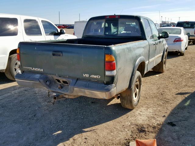 5TBBT441XYS004326 - 2000 TOYOTA TUNDRA ACC GREEN photo 4