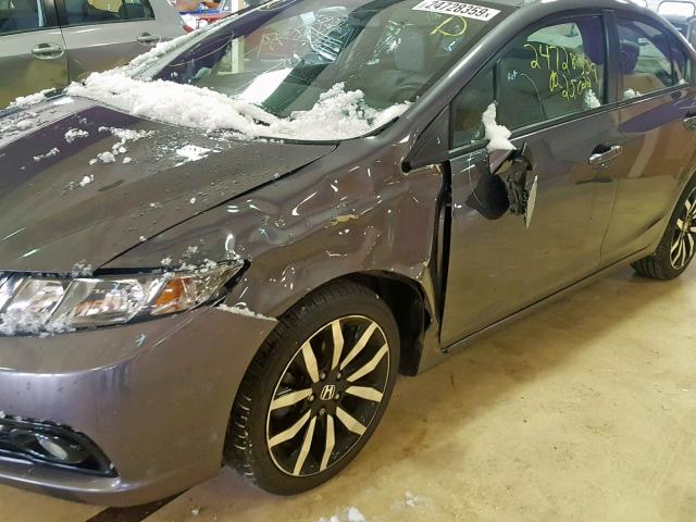 19XFB2F98FE251127 - 2015 HONDA CIVIC EXL GRAY photo 9