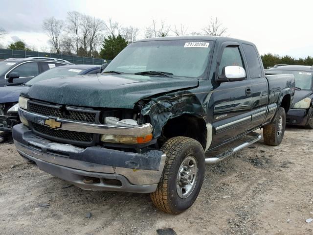 1GCHK29U11E142134 - 2001 CHEVROLET SILVERADO GREEN photo 2