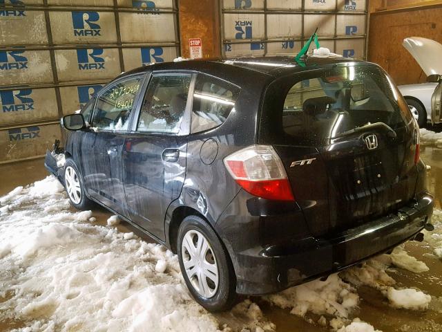 JHMGE8H27AS002580 - 2010 HONDA FIT BLACK photo 3