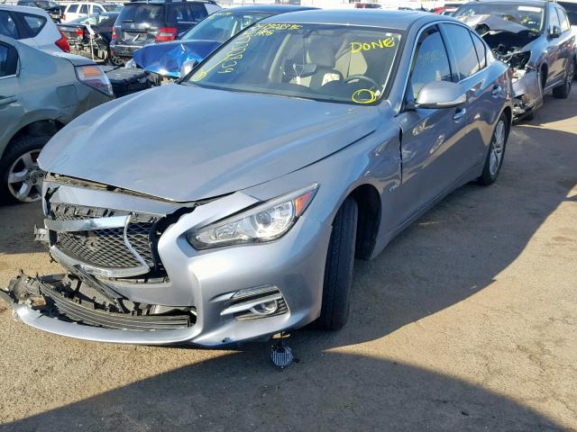 JN1AV7AR8EM700718 - 2014 INFINITI Q50 HYBRID BLUE photo 2