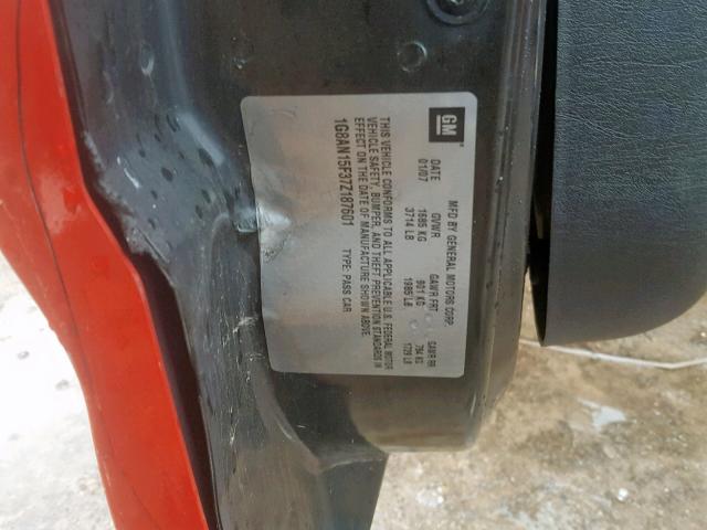 1G8AN15F37Z187601 - 2007 SATURN ION LEVEL RED photo 10