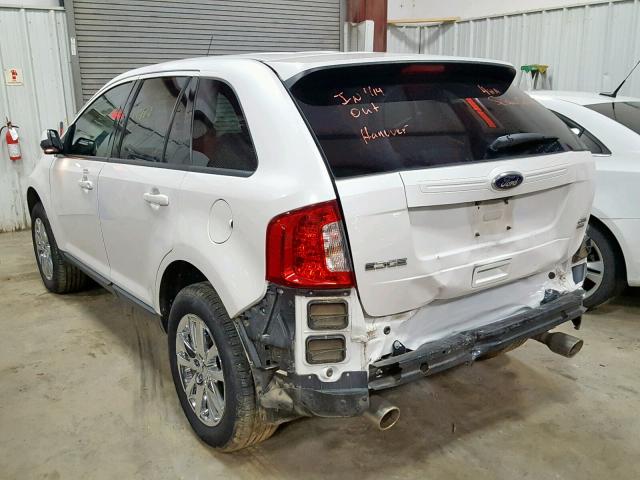 2FMDK4JC3EBA33233 - 2014 FORD EDGE SEL WHITE photo 3