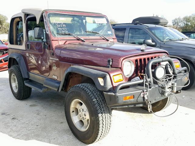 1J4FA59S31P301373 - 2001 JEEP WRANGLER / MAROON photo 1