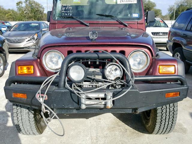 1J4FA59S31P301373 - 2001 JEEP WRANGLER / MAROON photo 9