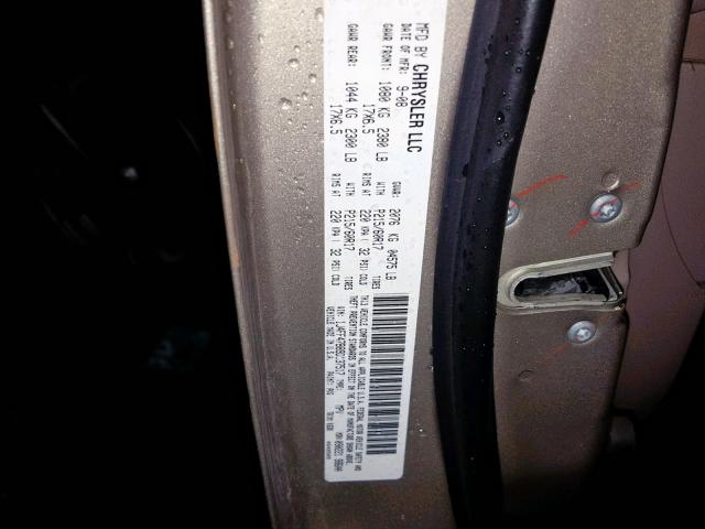 1J4FF47B89D137517 - 2009 JEEP COMPASS SP თაფლისფერი ფოტო 10