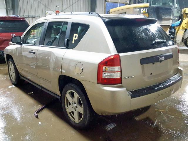 1J4FF47B89D137517 - 2009 JEEP COMPASS SP თაფლისფერი ფოტო 3