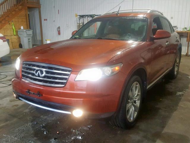 JNRAS08W98X207576 - 2008 INFINITI FX35 ORANGE photo 2