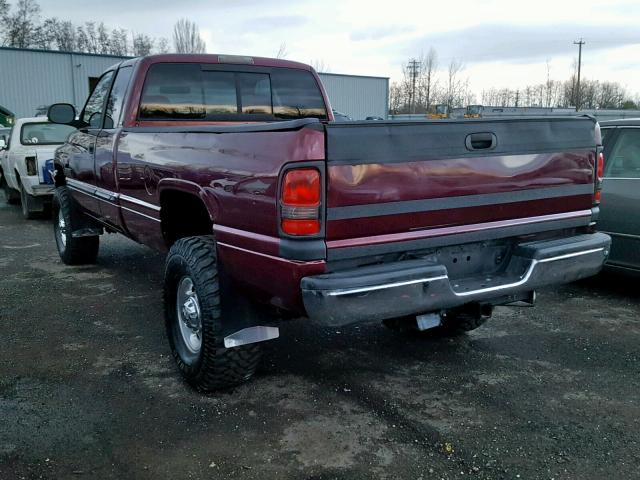 3B7KF2365YG132746 - 2000 DODGE RAM 2500 BURGUNDY photo 3