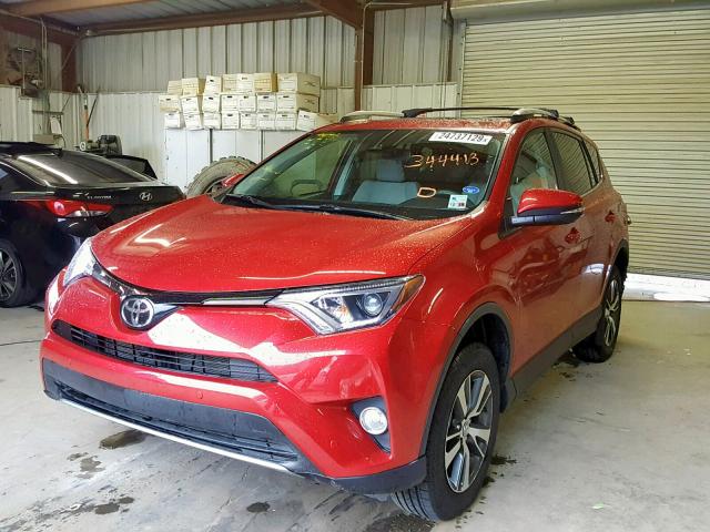 2T3WFREVXHW344413 - 2017 TOYOTA RAV4 XLE RED photo 2