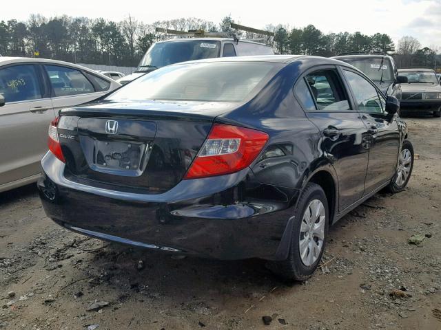 19XFB2F59CE011724 - 2012 HONDA CIVIC LX BLACK photo 4