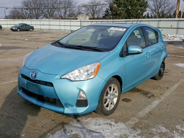 JTDKDTB32C1030105 - 2012 TOYOTA PRIUS C BLUE photo 2