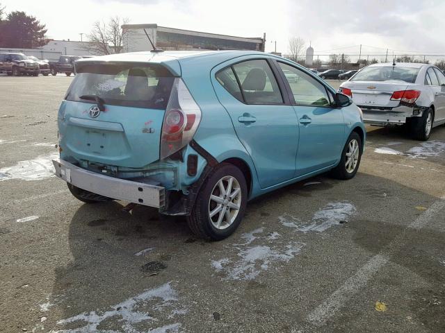 JTDKDTB32C1030105 - 2012 TOYOTA PRIUS C BLUE photo 4