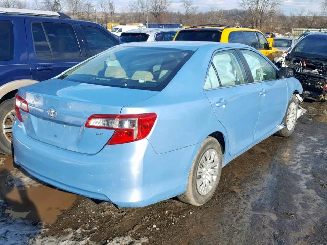 4T4BF1FK8DR335898 - 2013 TOYOTA CAMRY L BLUE photo 4