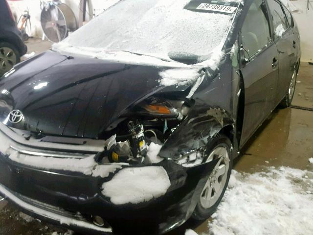 JTDKB20U987703665 - 2008 TOYOTA PRIUS BLACK photo 9