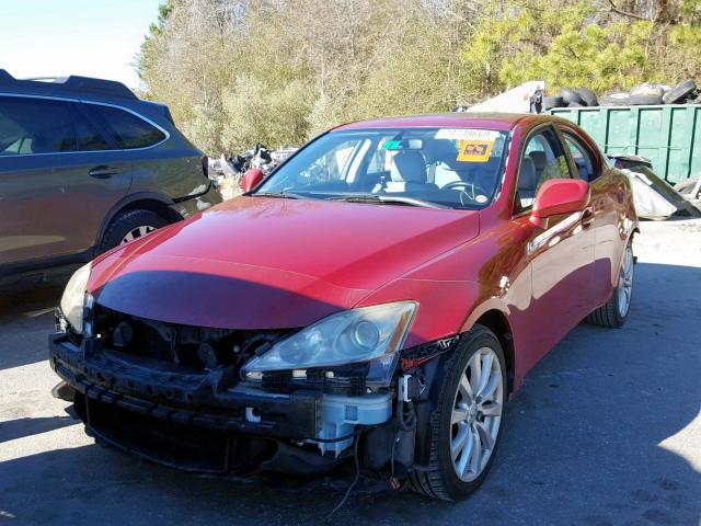 JTHCK262765000910 - 2006 LEXUS IS 250 RED photo 2