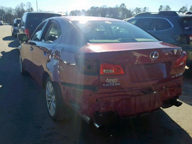 JTHCK262765000910 - 2006 LEXUS IS 250 RED photo 3