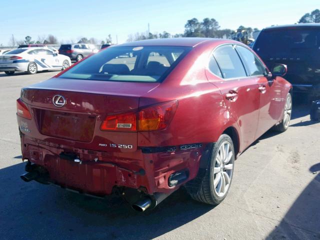 JTHCK262765000910 - 2006 LEXUS IS 250 RED photo 4