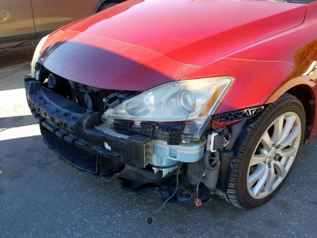 JTHCK262765000910 - 2006 LEXUS IS 250 RED photo 9