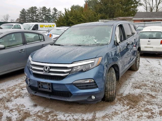 5FNYF6H5XGB102227 - 2016 HONDA PILOT EXL BLUE photo 2