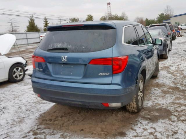 5FNYF6H5XGB102227 - 2016 HONDA PILOT EXL BLUE photo 4