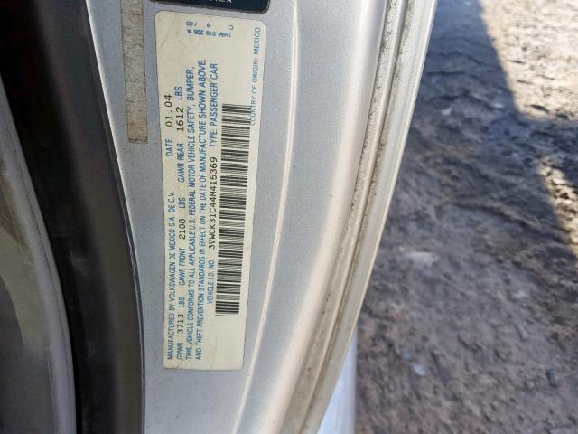 3VWCK31C44M415369 - 2004 VOLKSWAGEN NEW BEETLE Gümüş foto 10