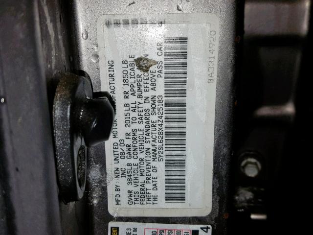 5Y2SL628X4Z425183 - 2004 PONTIAC VIBE GRAY photo 10