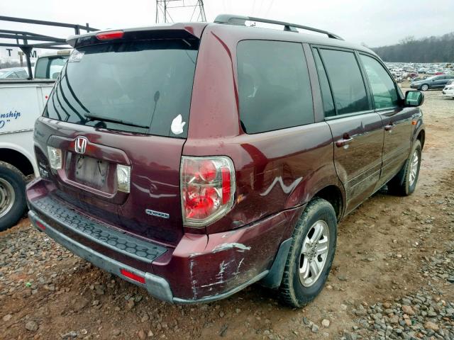 5FNYF18218B026150 - 2008 HONDA PILOT VP MAROON photo 4