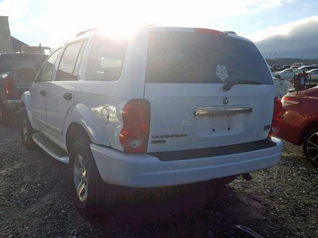 1D4HB58D15F621269 - 2005 DODGE DURANGO LI WHITE photo 3