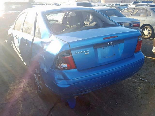 1FAFP34N67W191756 - 2007 FORD FOCUS ZX4 BLUE photo 3